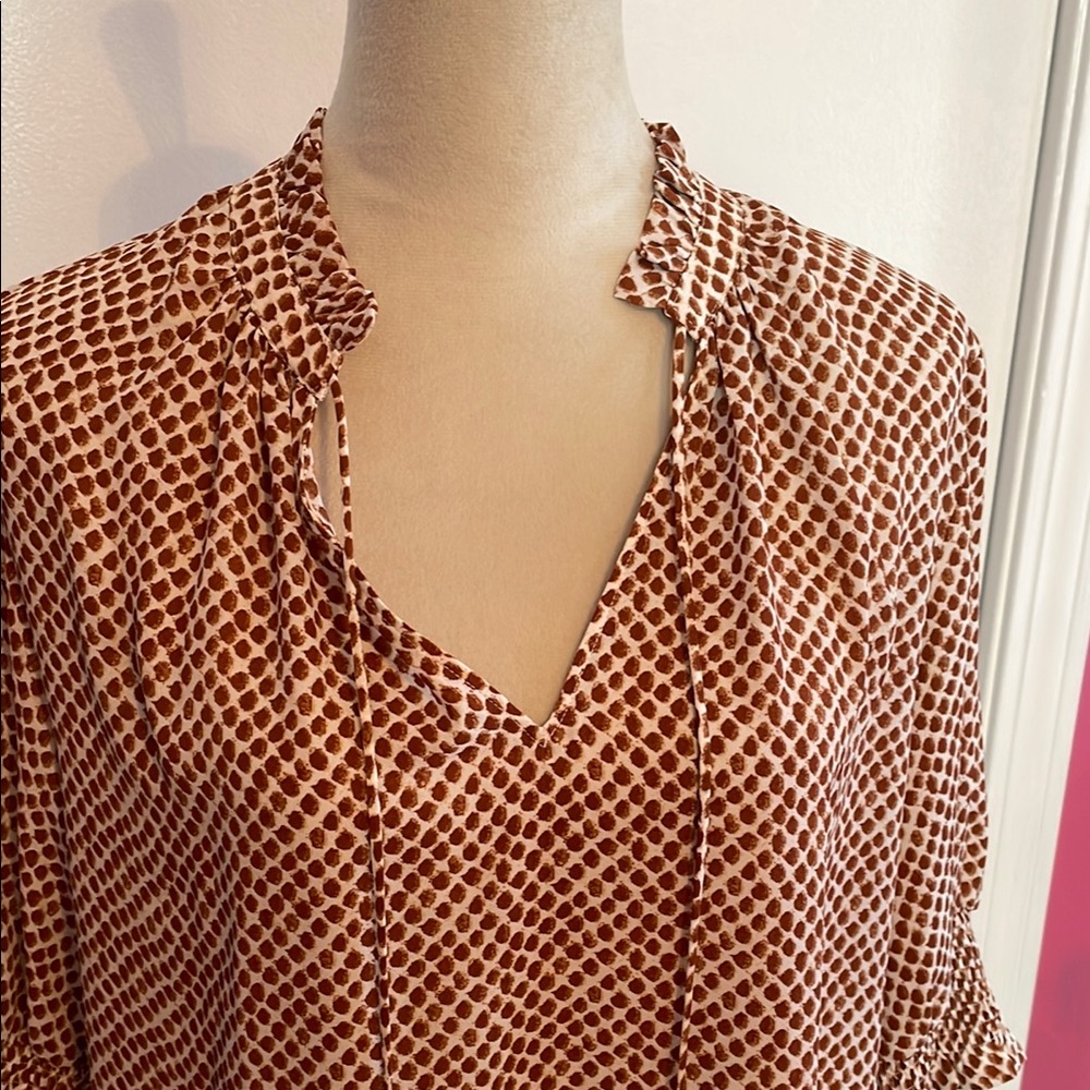 Women's Brown Patterned Top - Picture 3 of 6